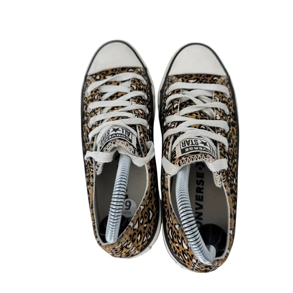 Converse Chuck Taylor All Star Sneakers Unisex M4/W6 Gold White Leopard‎ Print